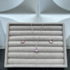 Conjunto gota rosa em prata 925