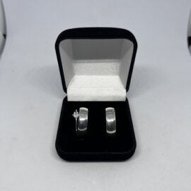 Aliança prata tradicional 6mm com solitário