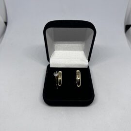 Aliança moeda antiga tradicional 4 mm com solitário tradicional