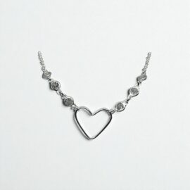 Pulseira coração com zircônia prata 925