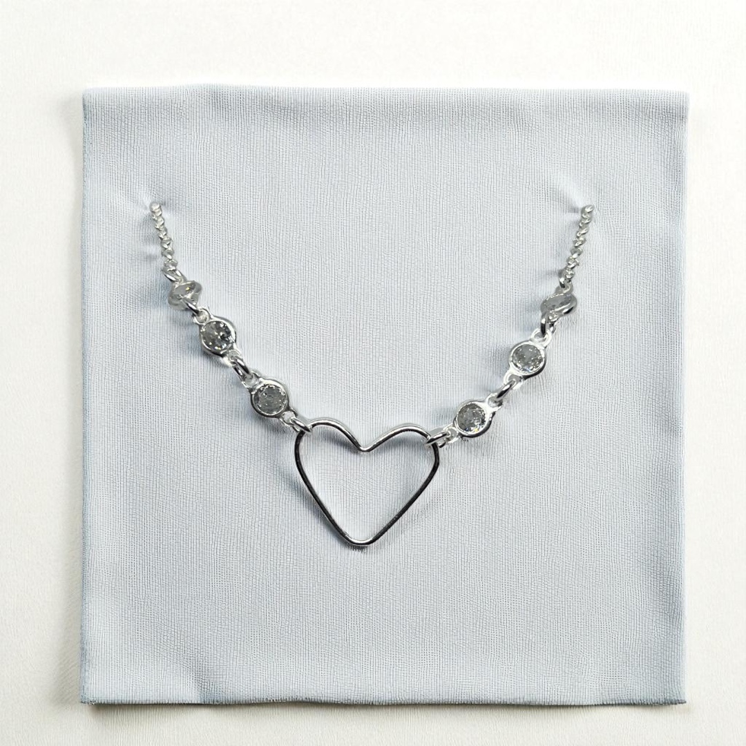 Pulseira coração com zircônia prata 925 - Imagem 2
