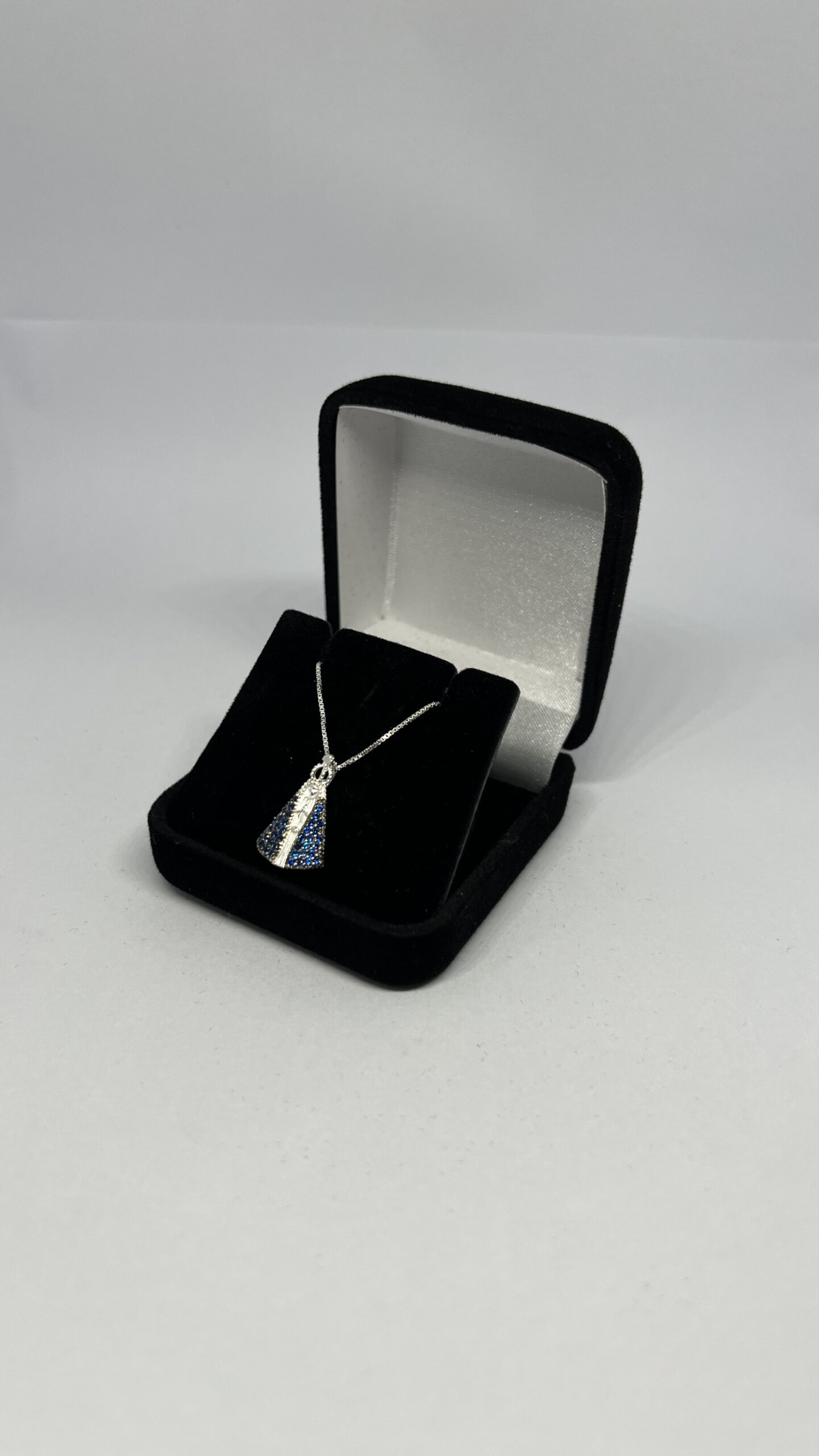 Colar Nossa Senhora Aparecida Luxo Grande em Prata - Imagem 3